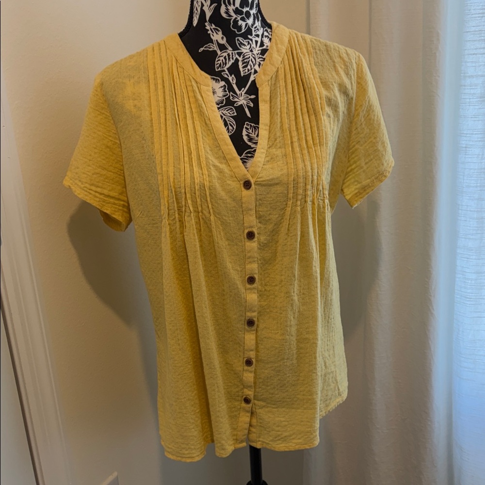 Organic Cotton Prana Golden Button-Down Women's Shirt - Picture 1 of 9